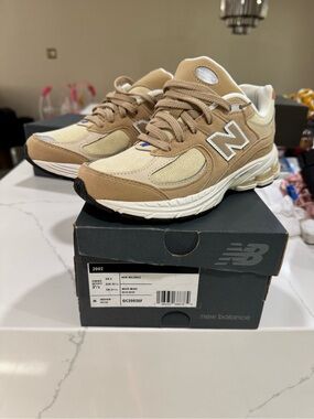 New Balance Kids Beige and Tan Athletic Sneakers